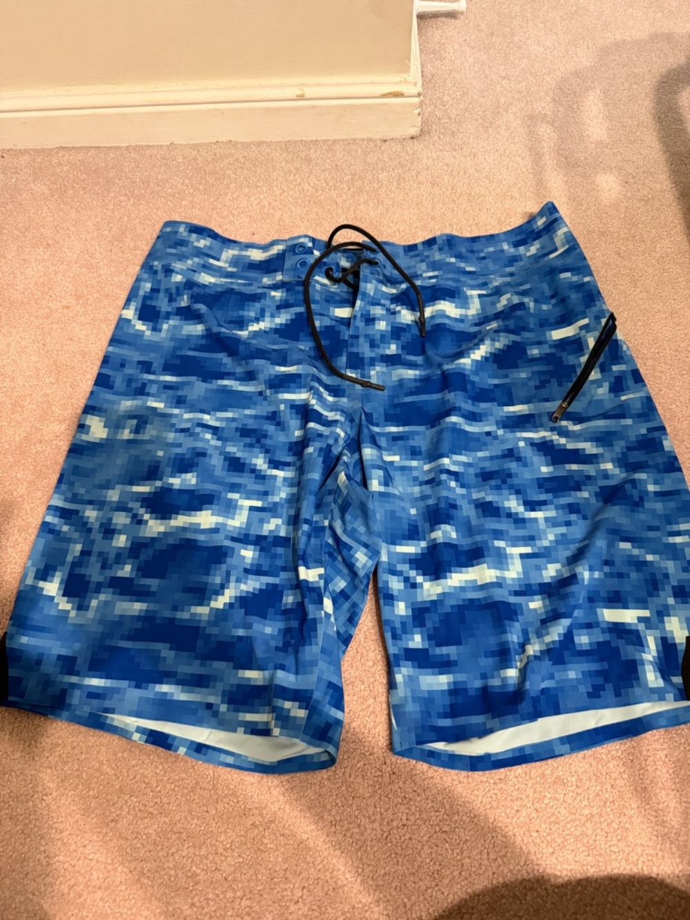 lululemon athletica Blue Pixel Swim Board Shorts